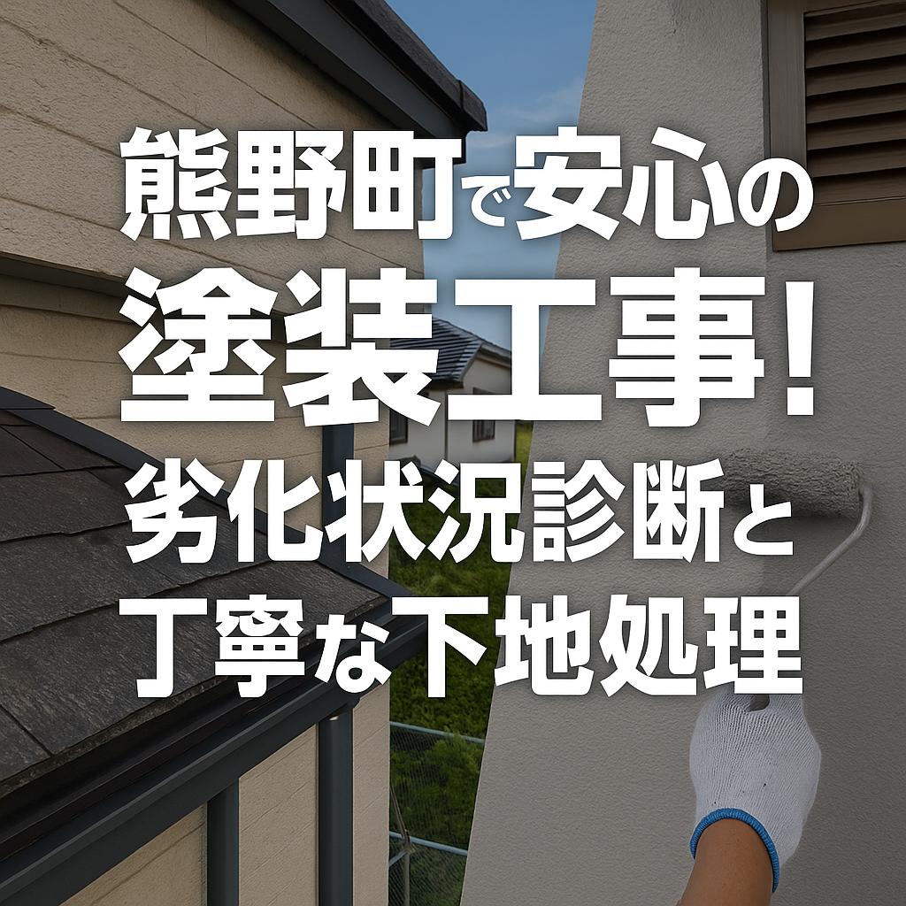 熊野町で安心の塗装工事!劣化状況診断と丁寧な下地処理