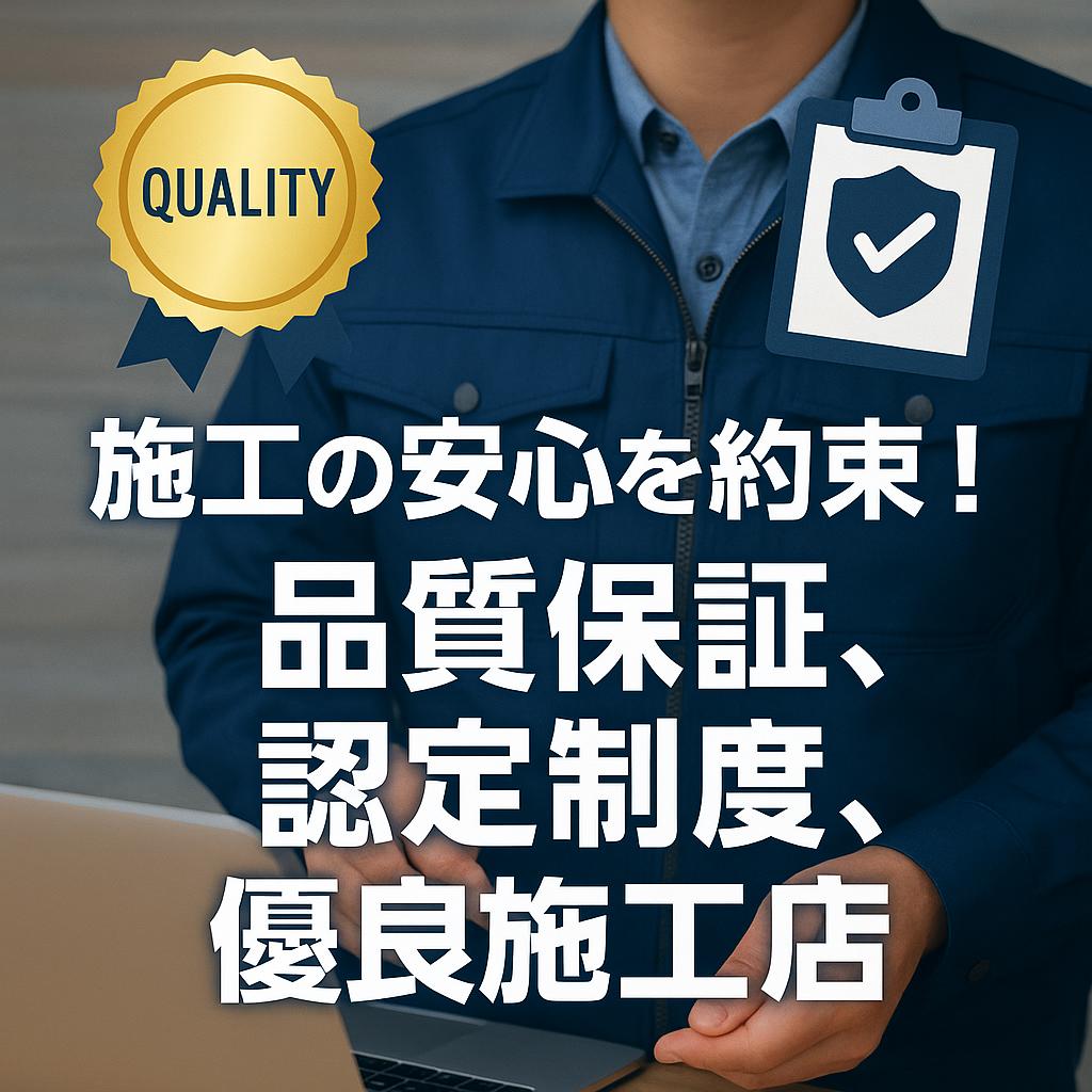 施工の安心を約束！品質保証、認定制度、優良施工店